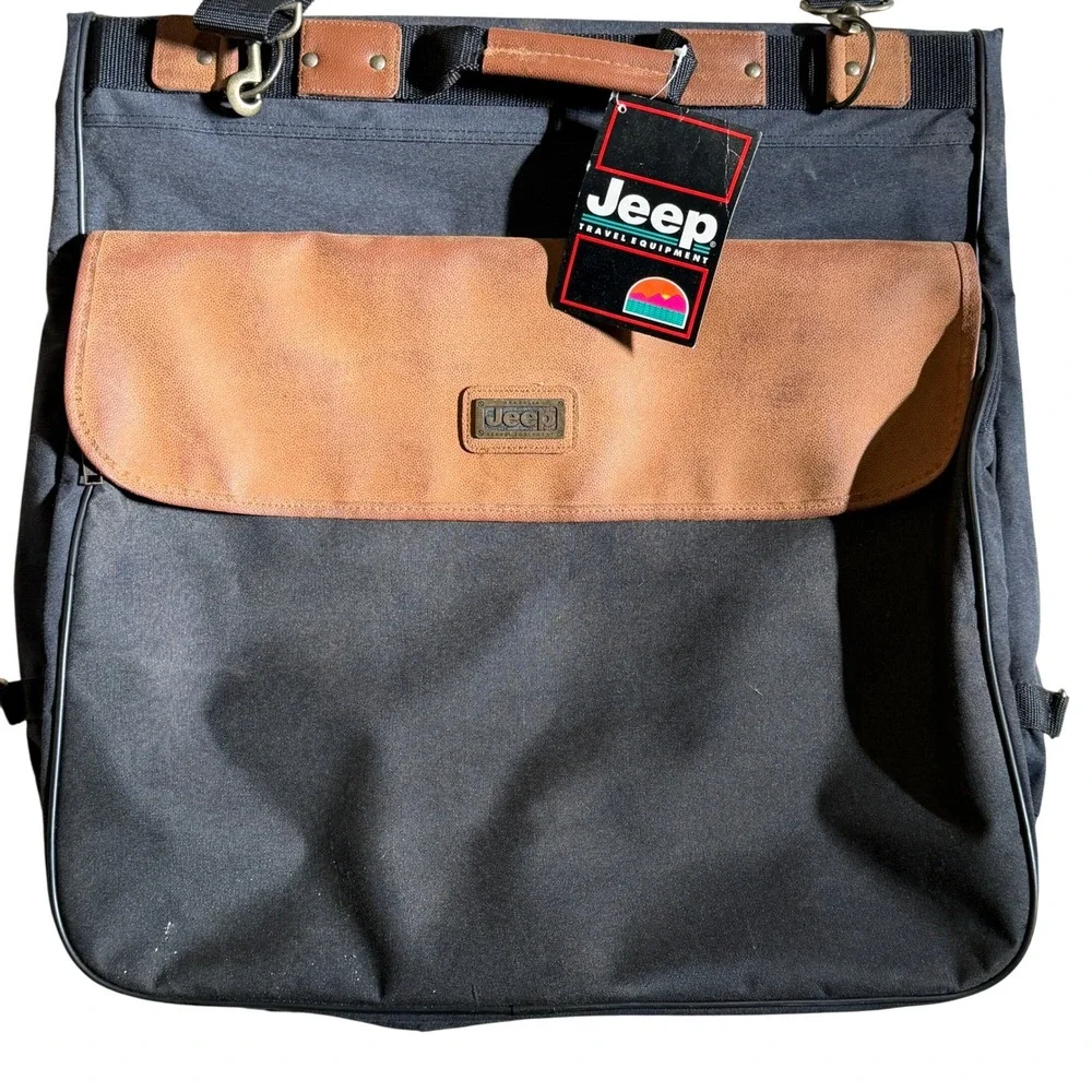 Jeep Travel Luggage Duffel Garment Bag Black Canvas‎ Weekend Overnight